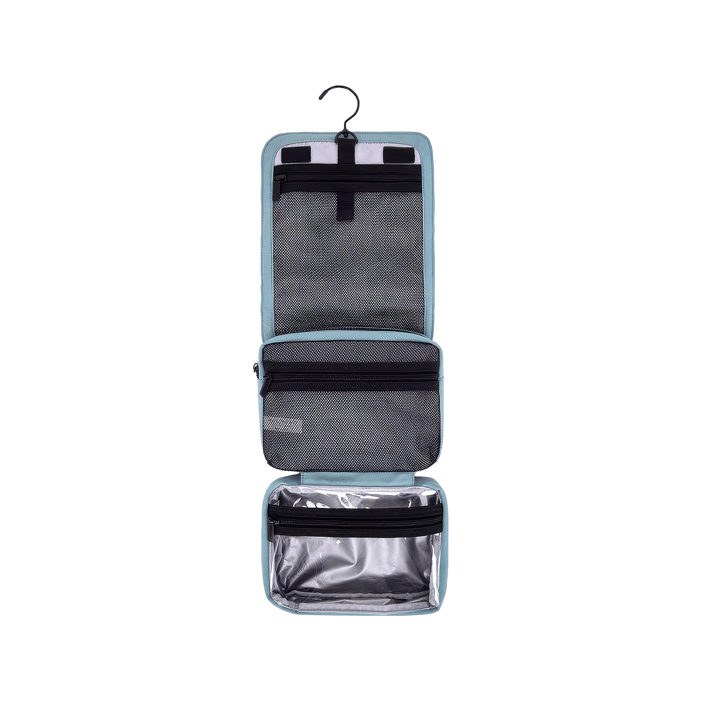 Trousse de toilette BLAST - Bleu Ciel - Vue du dessus ouvert