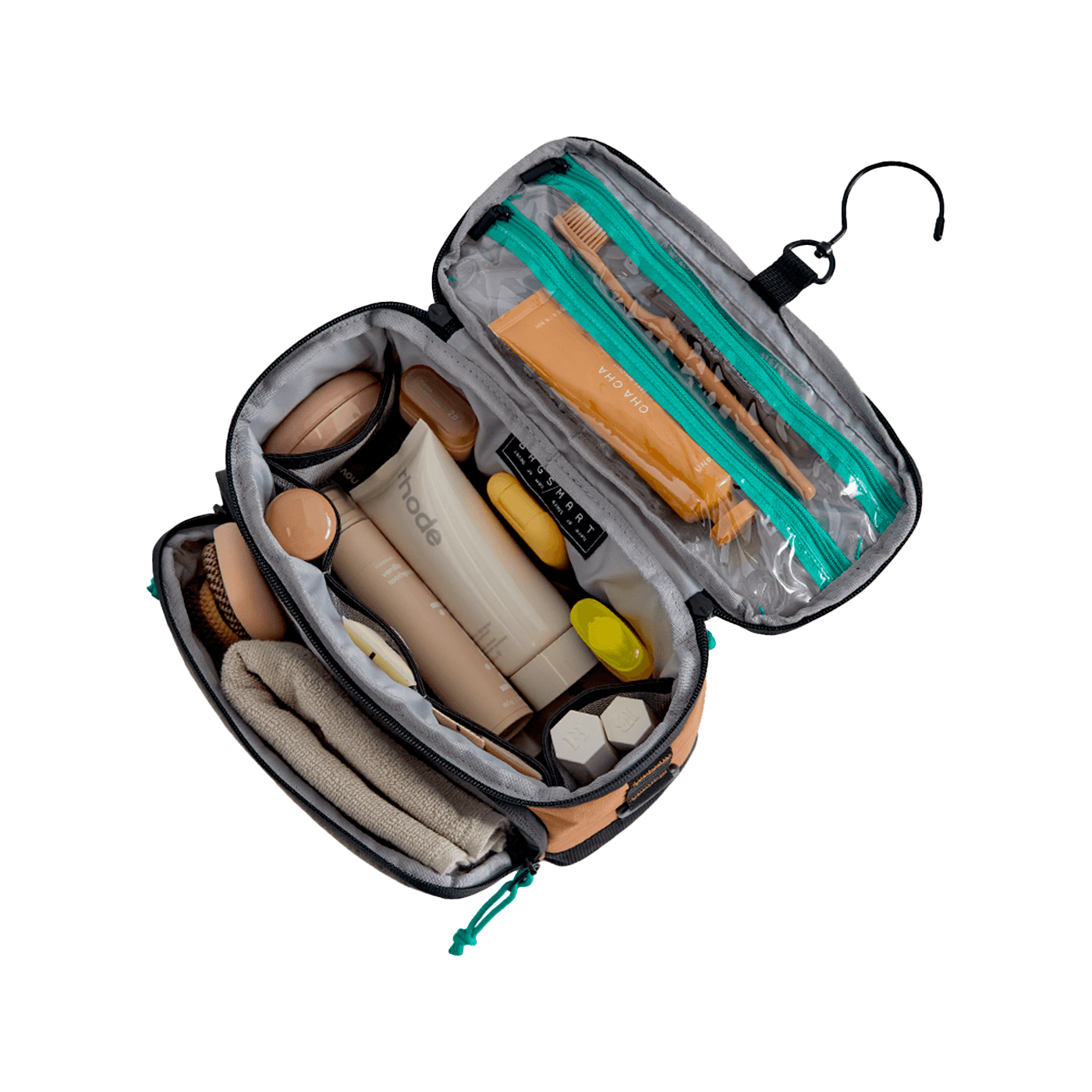 Trousse de toilette suspendue 4,5L BLAST - Pecan - Vue du dessus ouvert