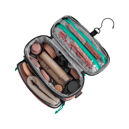 Trousse de toilette suspendue 4,5L BLAST - Rose - Vue du dessus ouvert