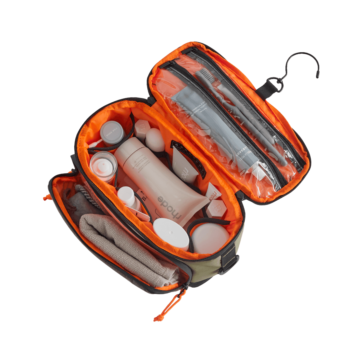 Trousse de toilette suspendue 4,5L BLAST - Vert - Vue du dessus ouvert