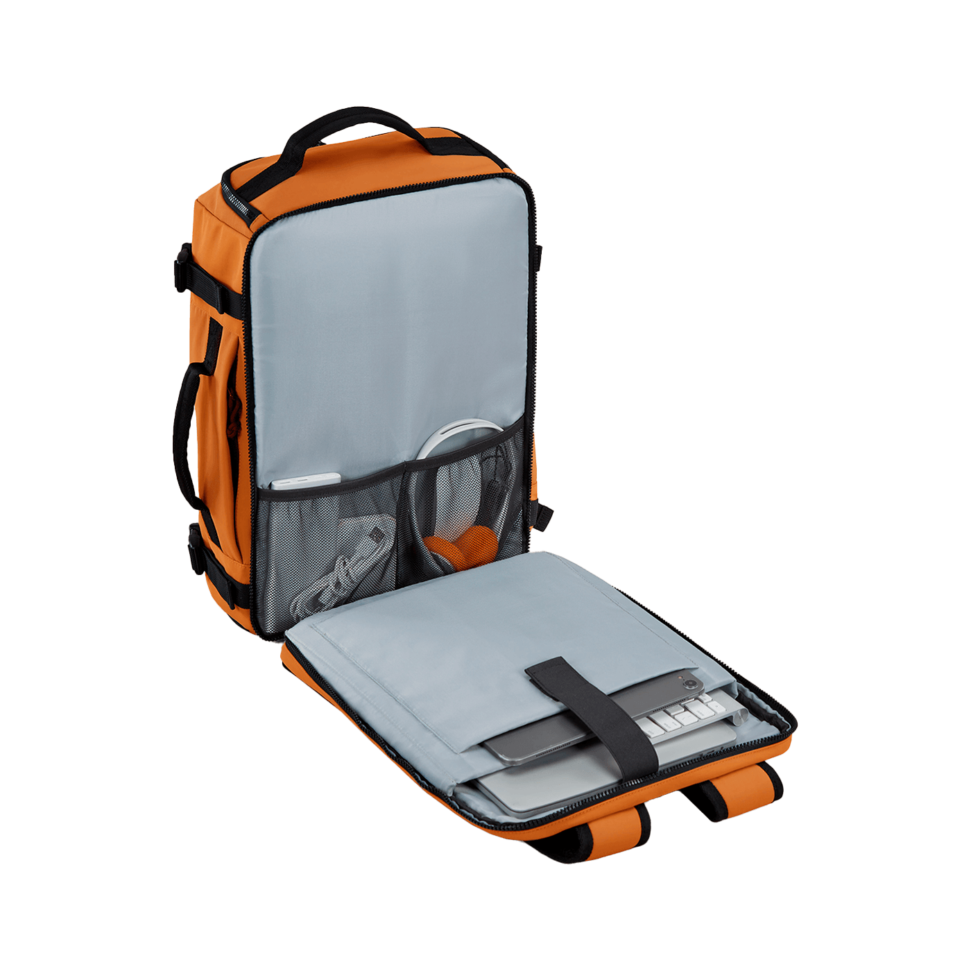 Sac à dos Underseat BLAST - Tangerine - Vue de derrière ouvert