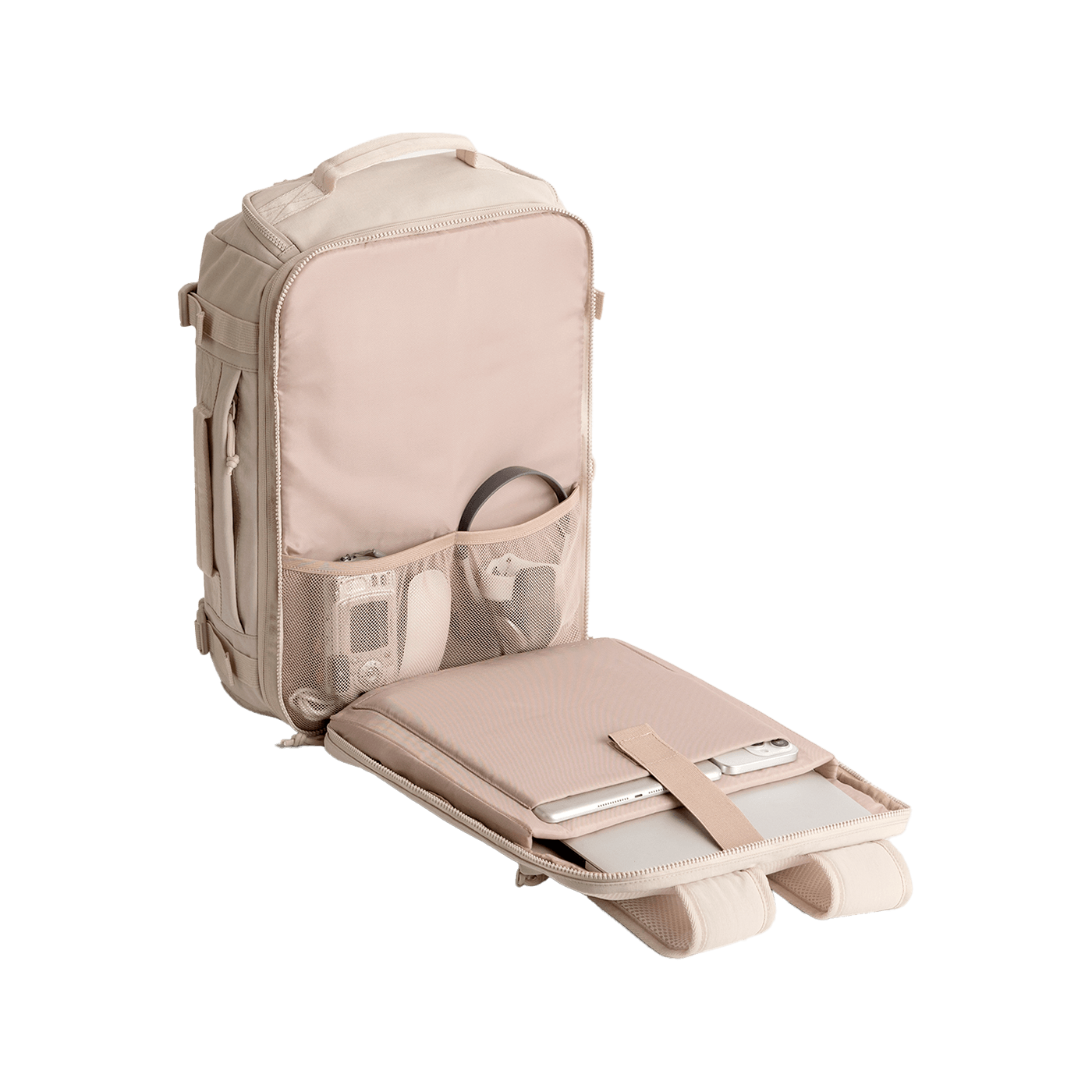 Sac à dos Underseat BLAST - Beige - Vue de derrière ouvert