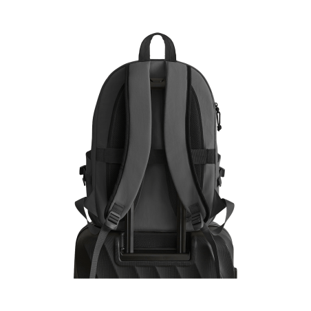 Pack Voyage 25L ouverture 180° SOAR - Noir - Vue de dos posé sur une valise