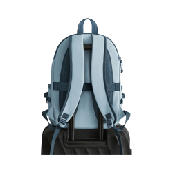 Pack Voyage 25L ouverture 180° SOAR - Bleu Ciel - Vue de dos posé sur une valise
