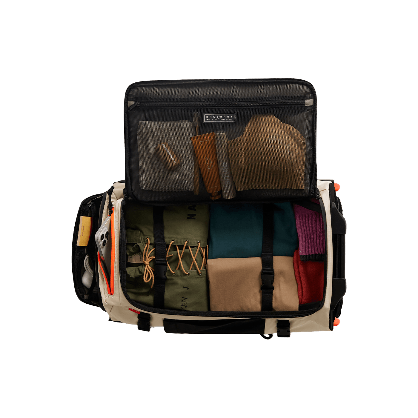 Sac à dos à roulettes 43L BLAST - Oyster - Vue du dessus ouvert
