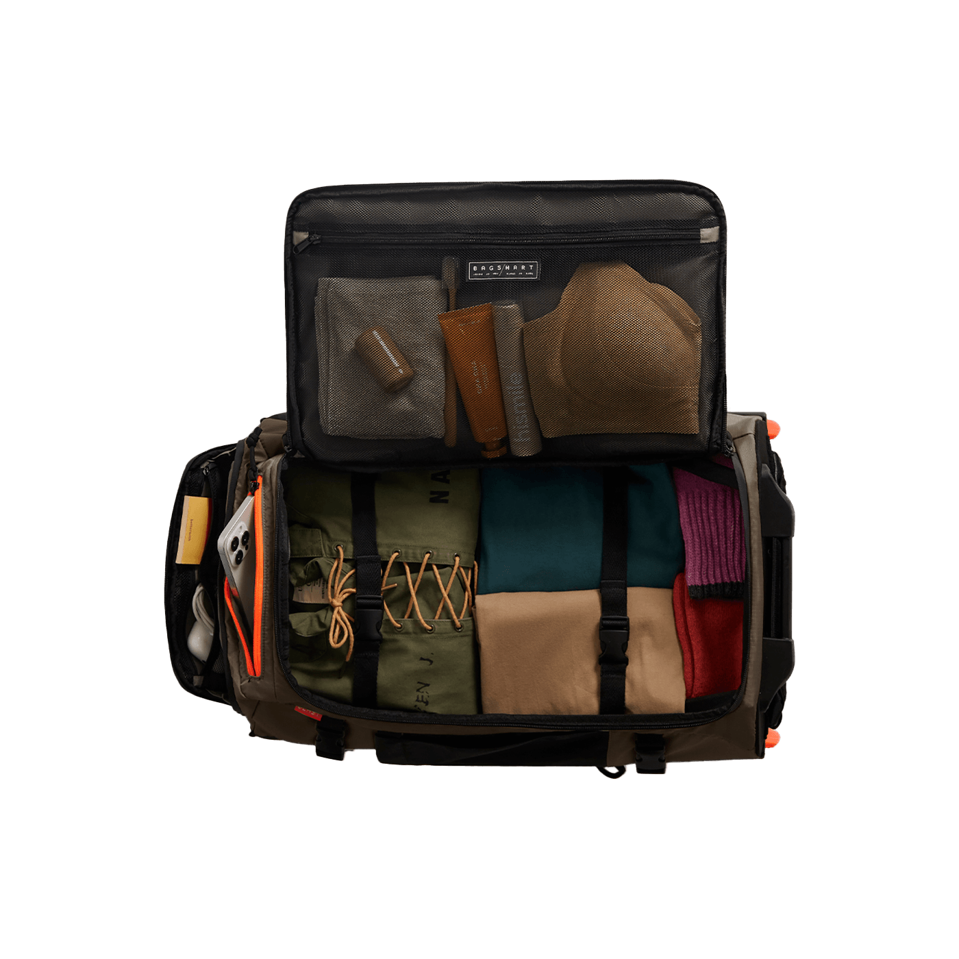 Sac à dos à roulettes 43L BLAST - Cedar - Vue du dessus ouvert