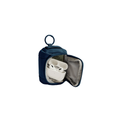 Mini pochette AirPods & Buds - Bleu Marine - Vue de profil ouvert