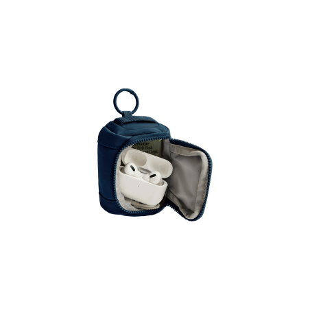 Mini pochette AirPods & Buds - Bleu Marine - Vue de profil ouvert